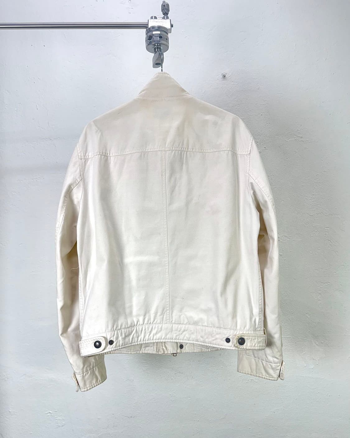 아르마니 익스체인지 아이보리 투웨이 코튼 하이넥 봄버 자켓 상품이미지6