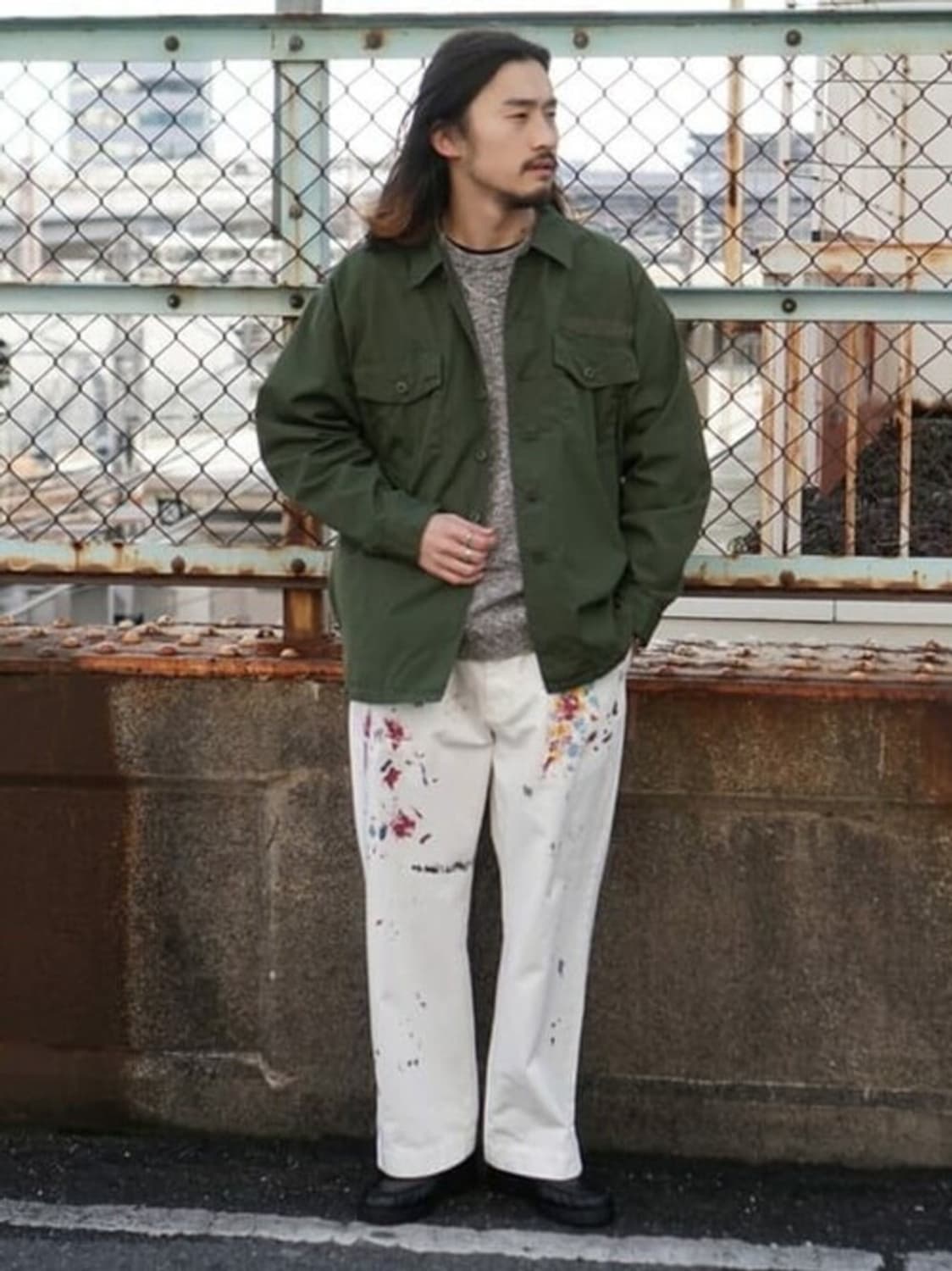 빔즈 페인트 와이드 치노팬츠 화이트 L 상품이미지8