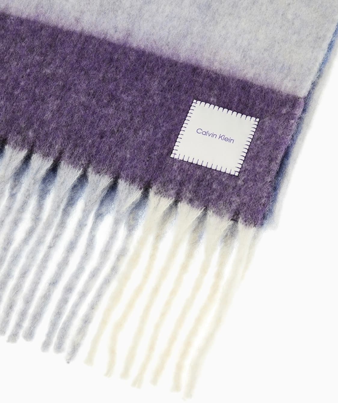 캘빈클라인 남녀공용 패치로고 배색 체크 머플러 4D8070G 0S0 상품이미지4