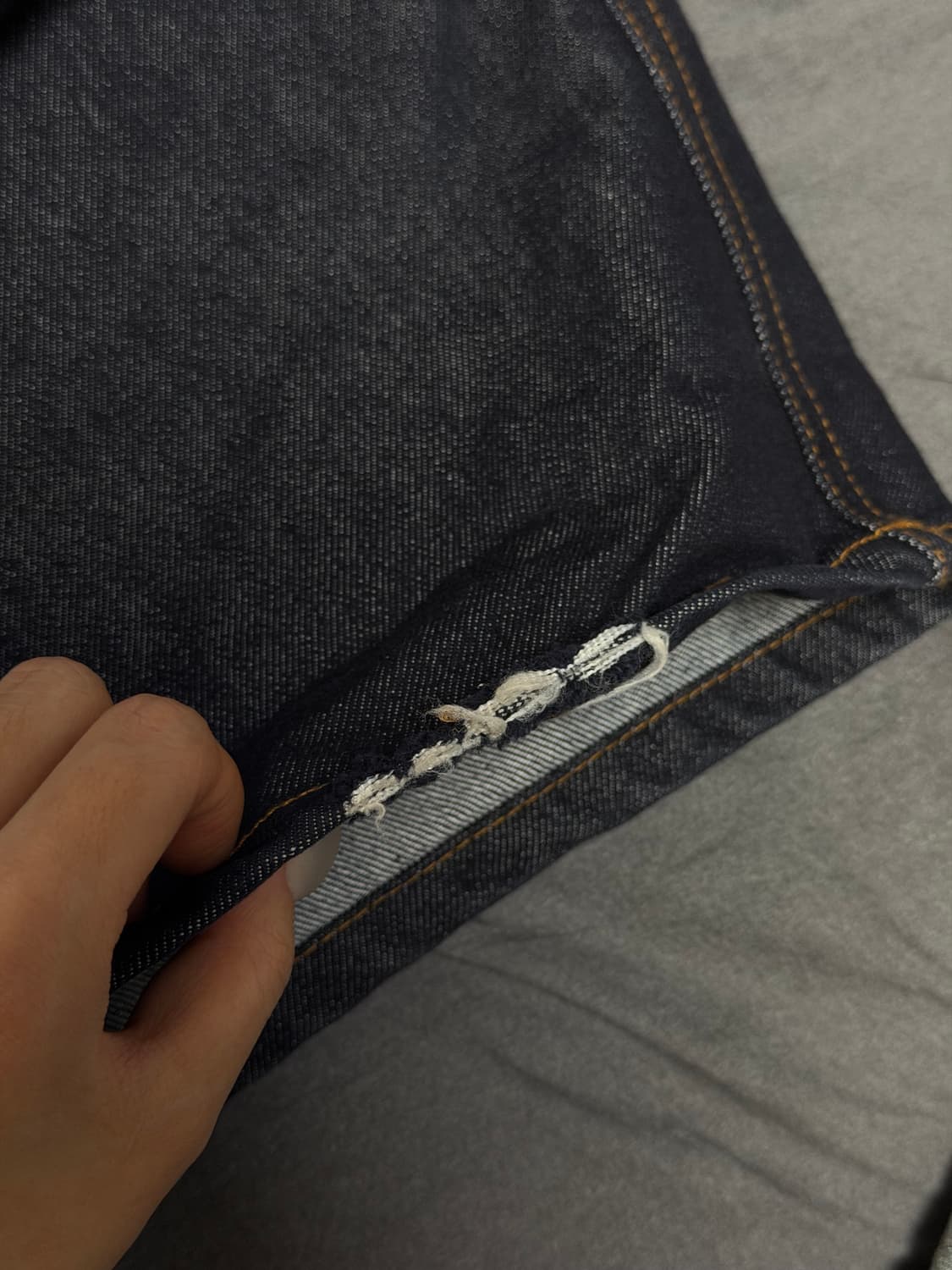 카시코 자수 논페이드 데님팬츠 블루 상품이미지4