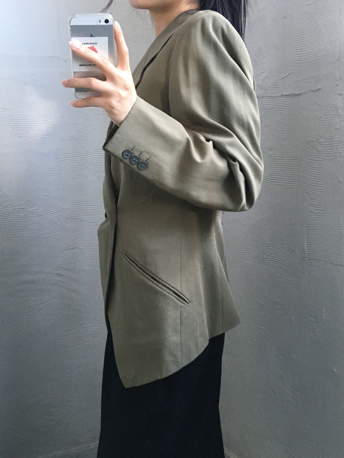 Issey Miyake 이세이 미야케 카키 비대칭 블레이저 상품이미지2