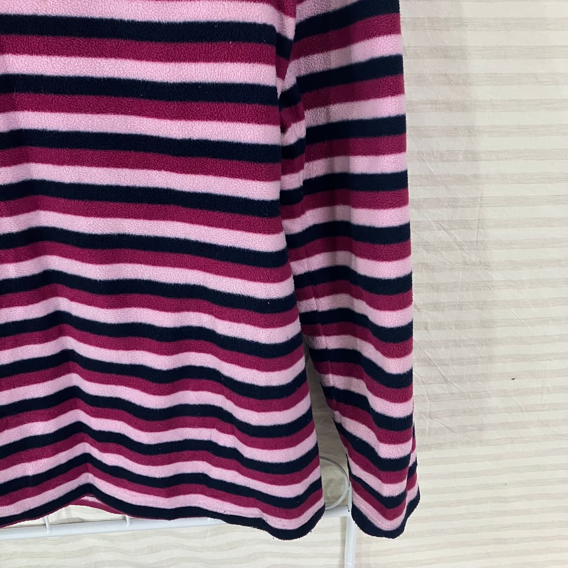 빈티지 핑크 네이비 스트라이프 폴라 니트 960 y2k 스트릿 갸루 펑키 상품이미지4