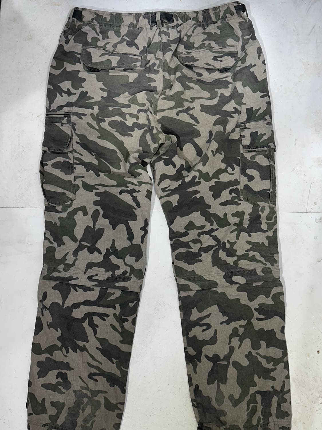 일본 빈티지 무릎 절개 밀리터리 카모 카고 군복 바지 유틸리티 팬츠 L 상품이미지5