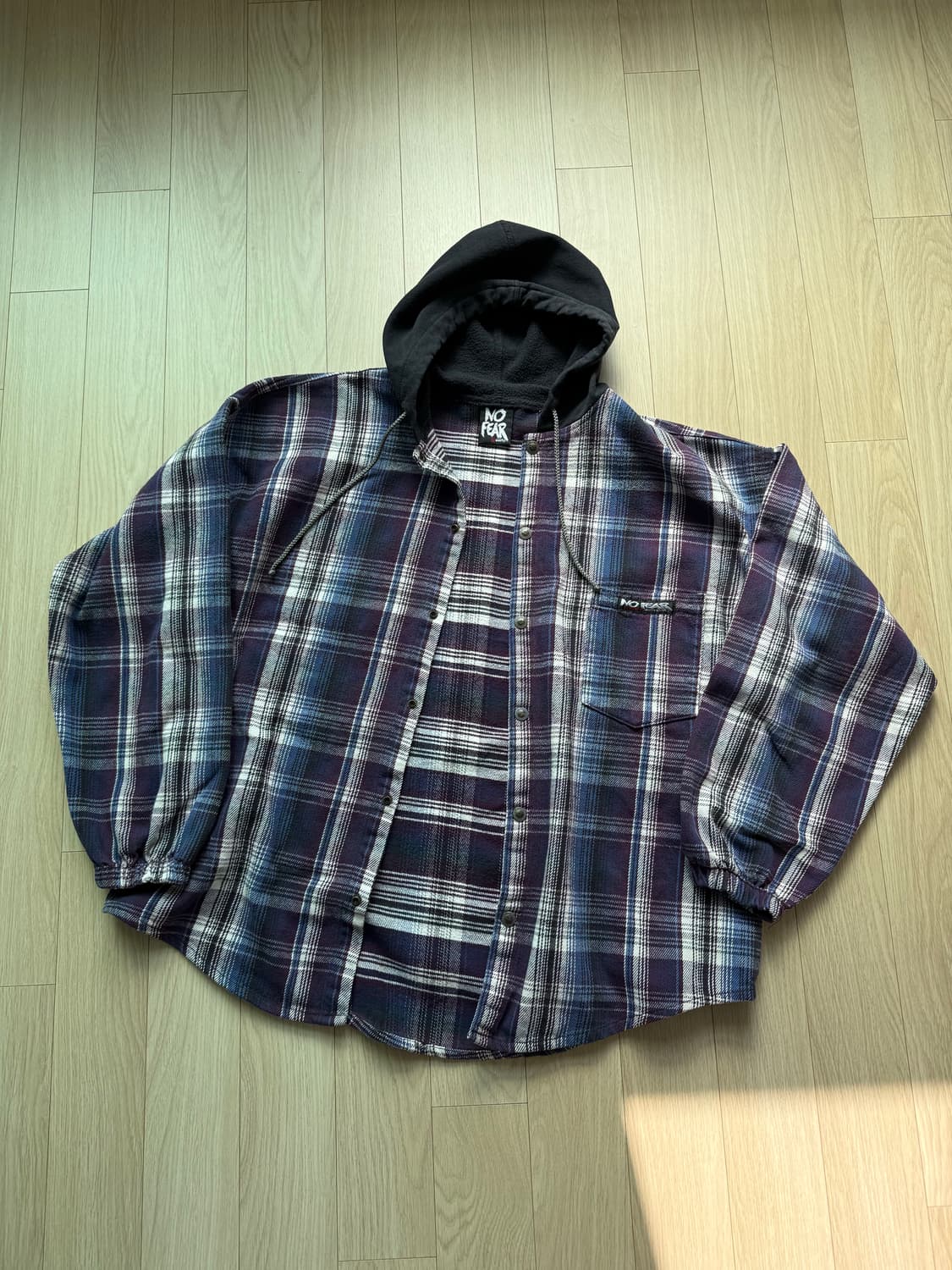 No Fear 노피어 90s 플란넬 후디 자켓 상품이미지5