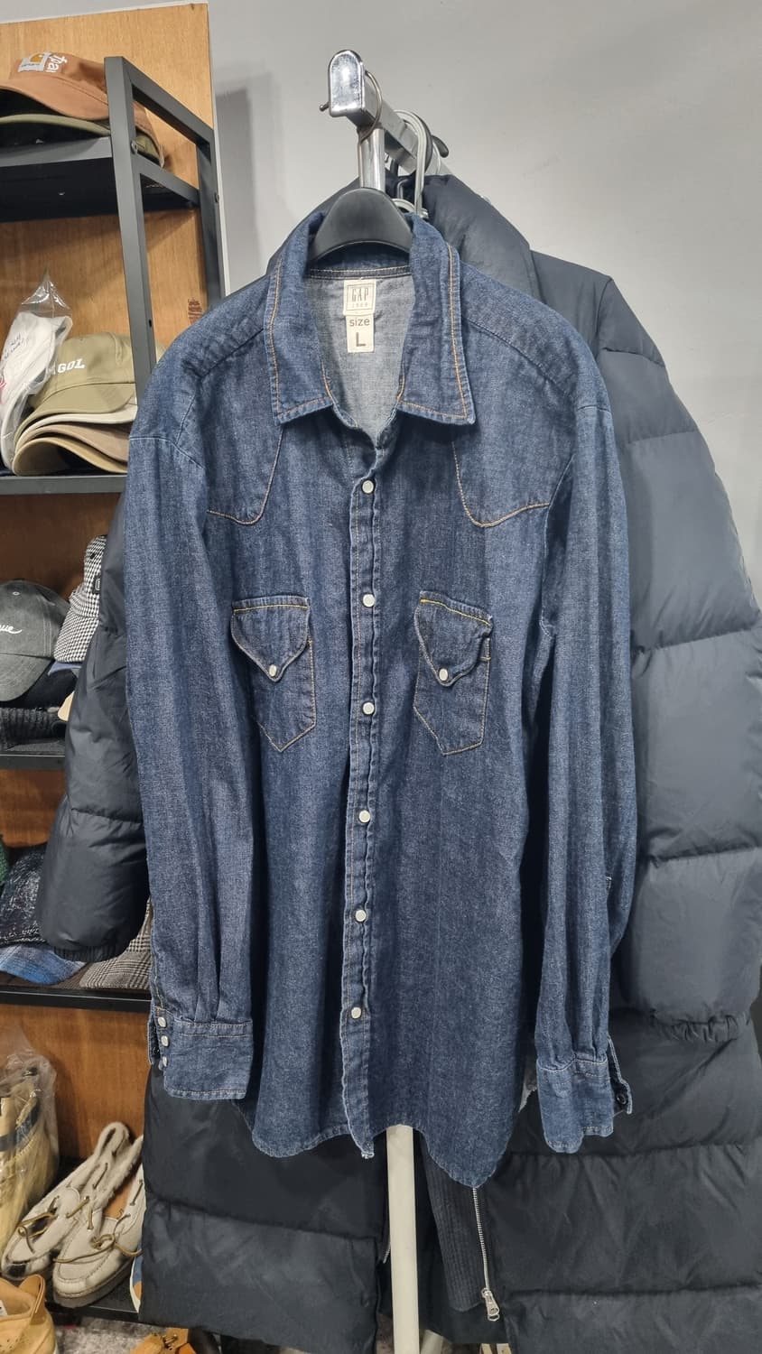 희귀템) 갭 ITALY 웨스턴 청남방 L(100~105) 상태좋아요~ 상품이미지1