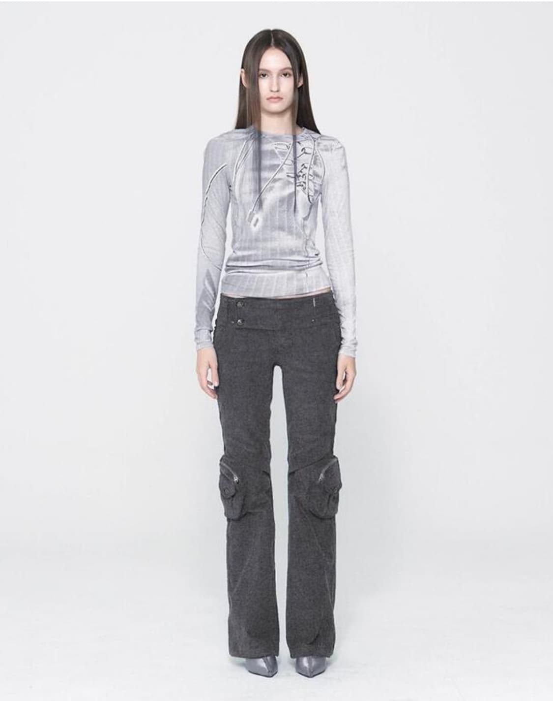 본네 CHI-E GRAPHIC TOP GRAY 상품이미지3