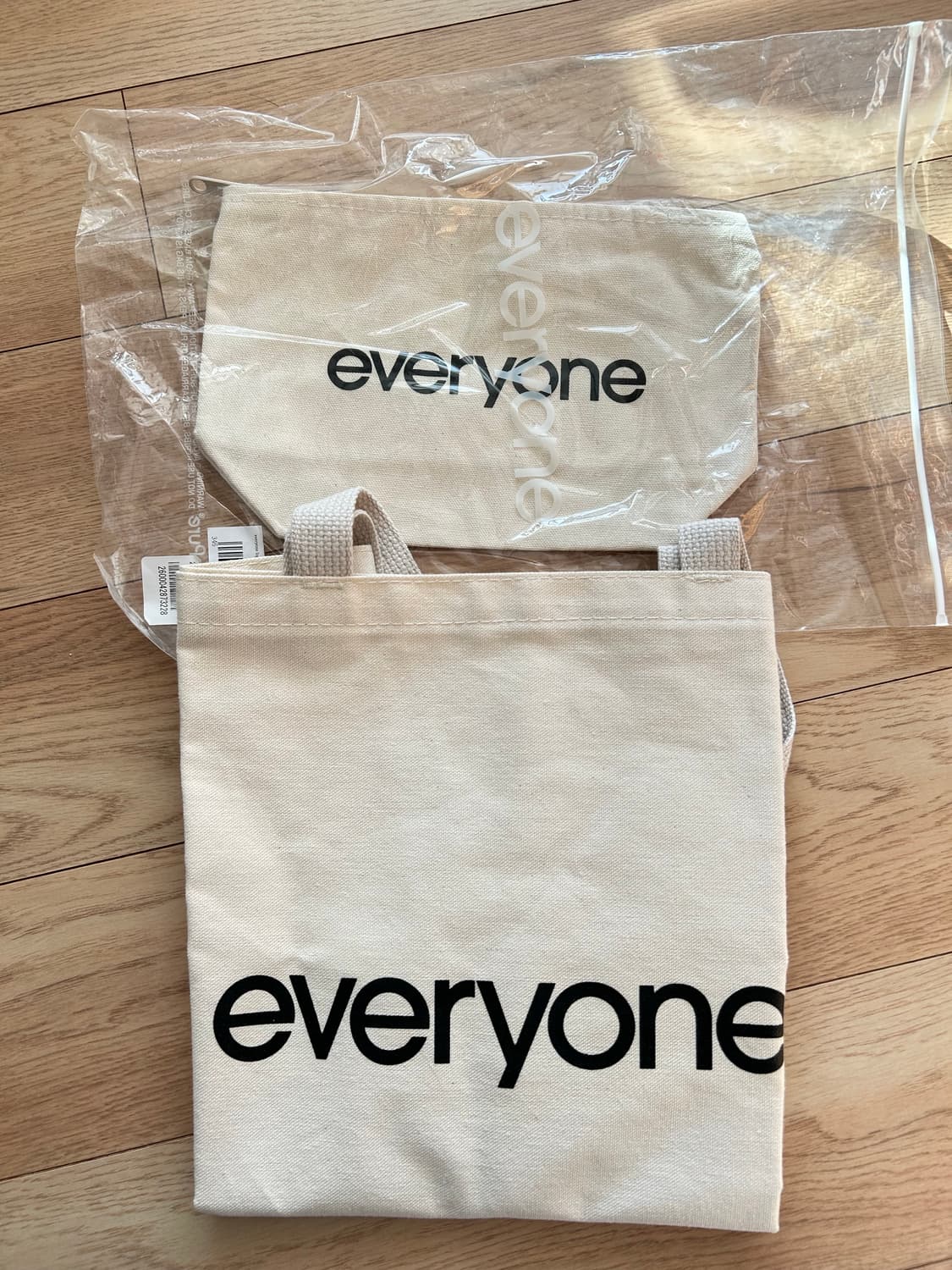 에브리원 도쿄 캔버스 토트백 파우치 세트 새상품 상품이미지4