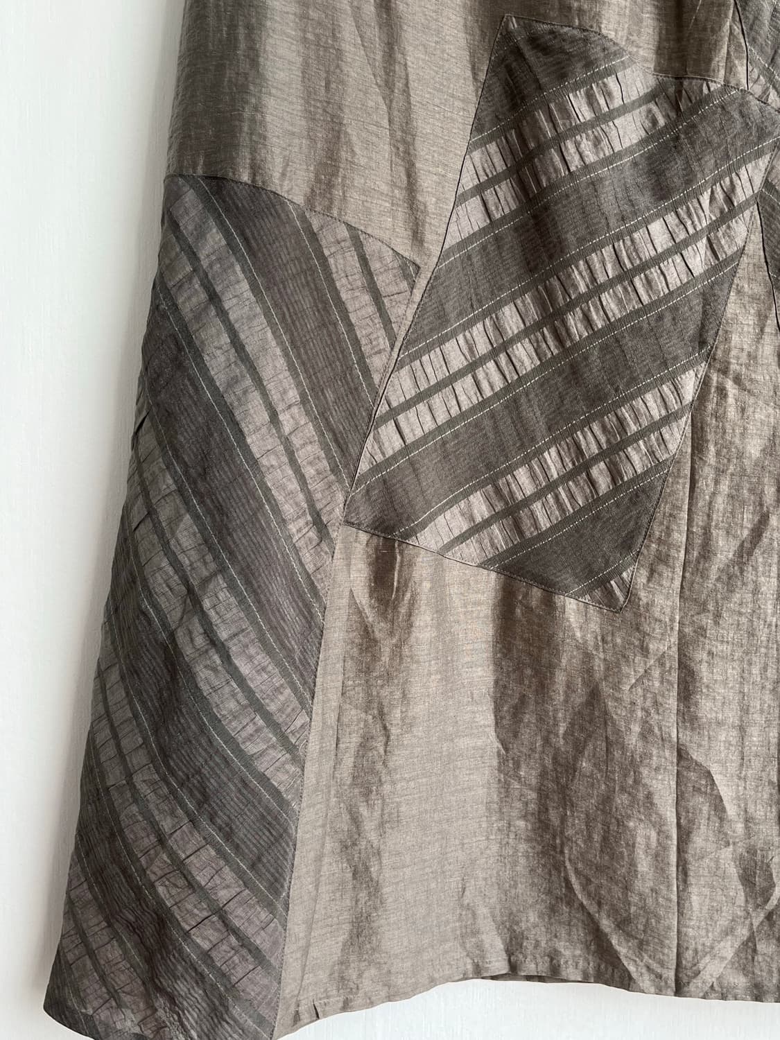 카키브라운 패턴 패치 롱 스커트 상품이미지2