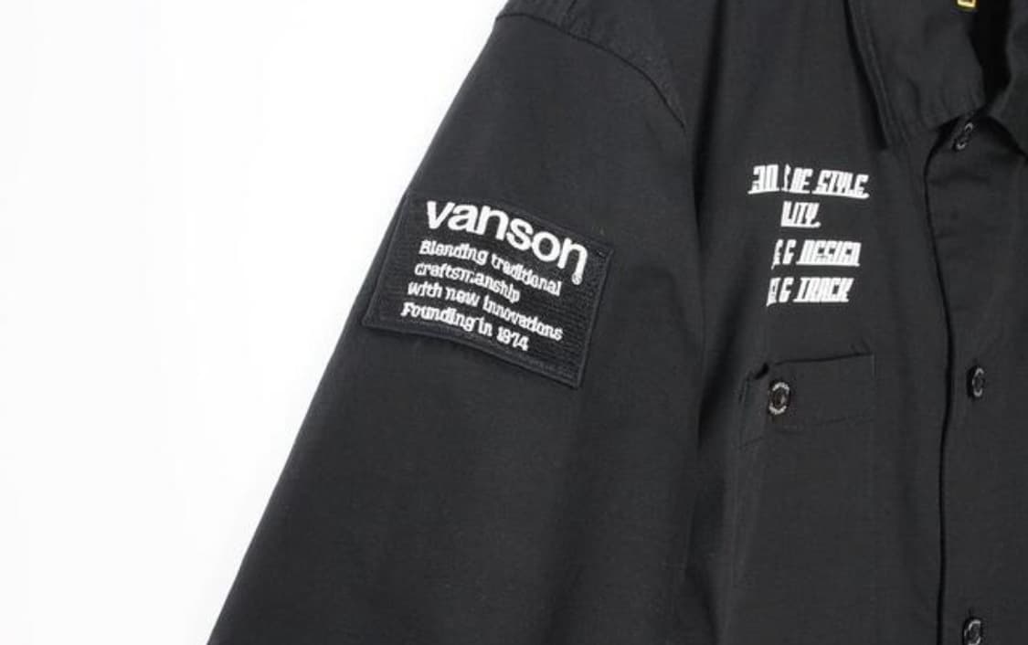 Vanson 반팔 워크 셔츠 블랙 상품이미지4