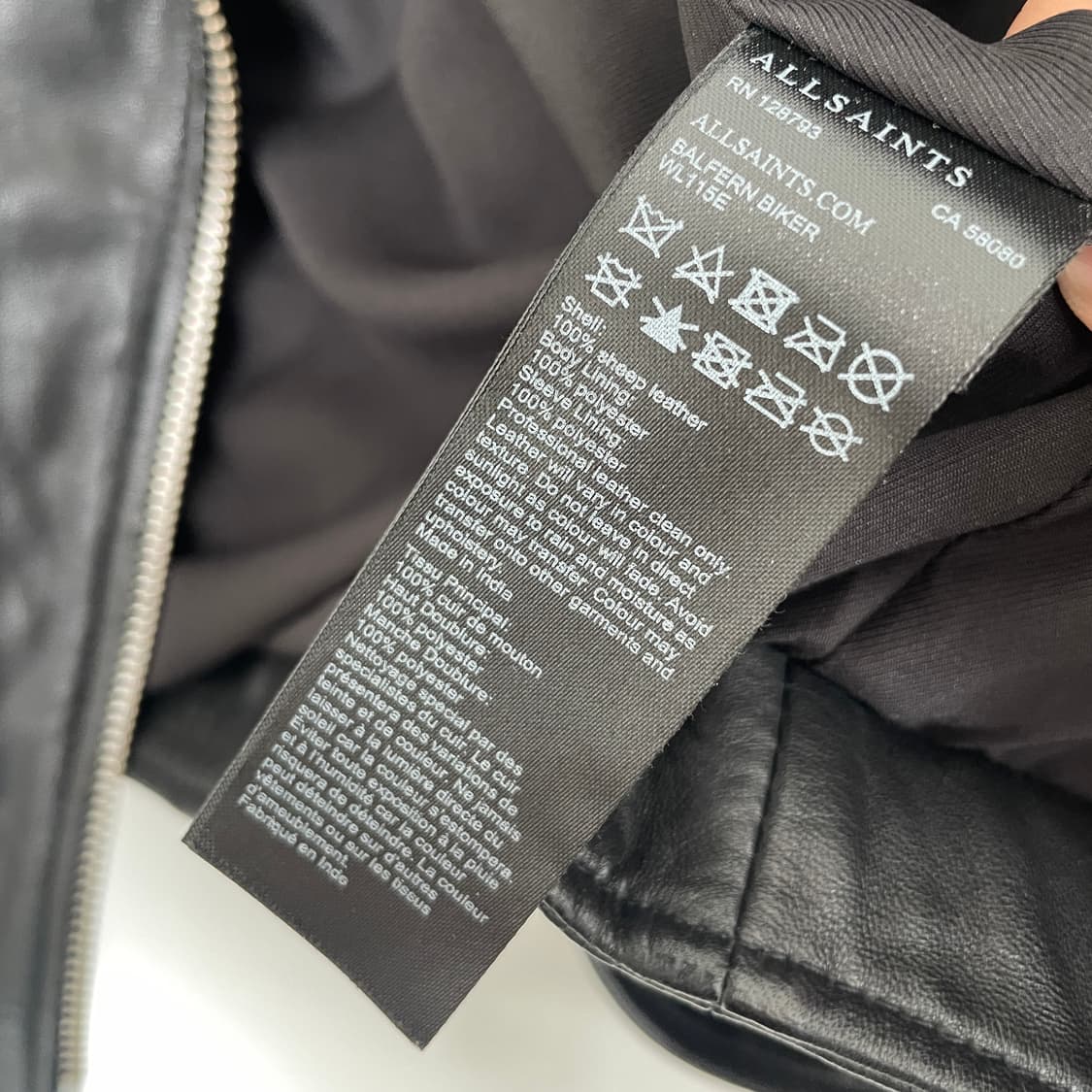 올세인츠 발펀 바이커 레더 자켓 블랙 y2k 상품이미지6