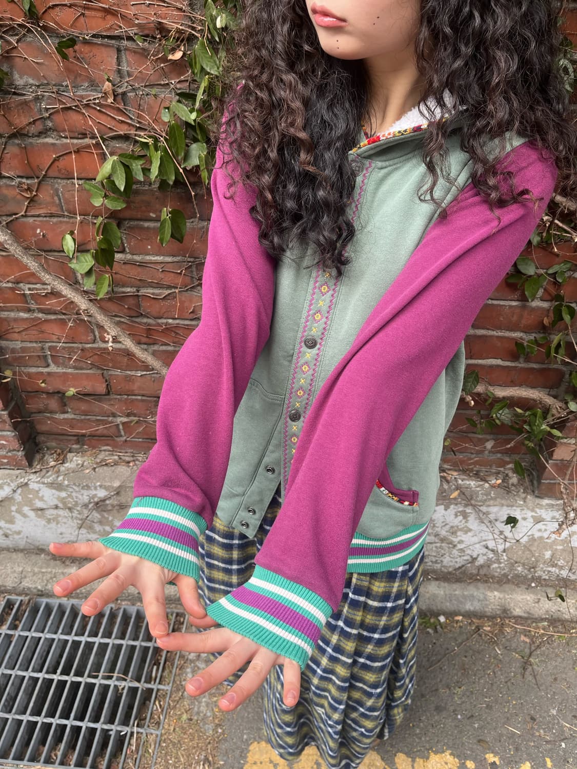 Titicaca 빈티지 배색 후드 자켓 상품이미지4