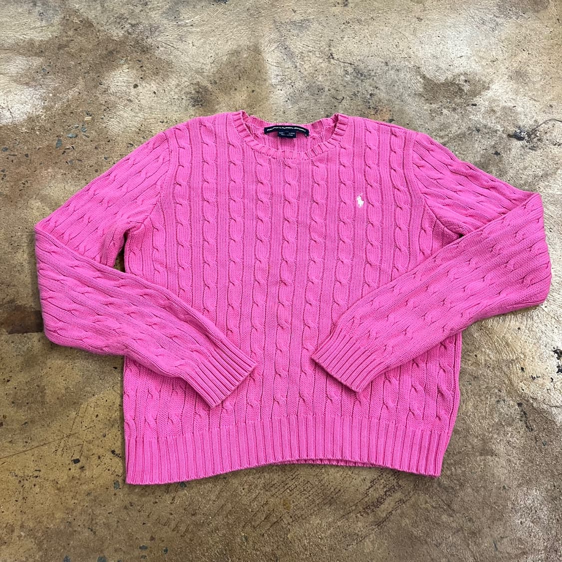폴로 랄프로렌 핑크 꽈배기 니트  상품이미지2