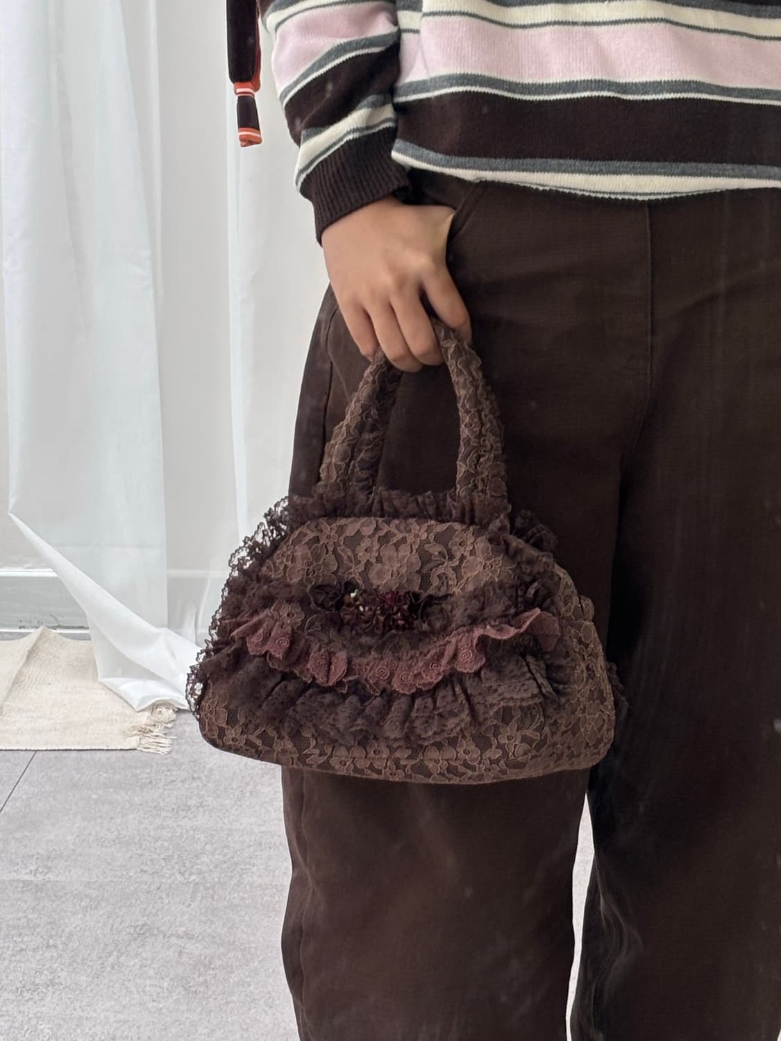 로코코 레이스 미니 토트백 상품이미지8