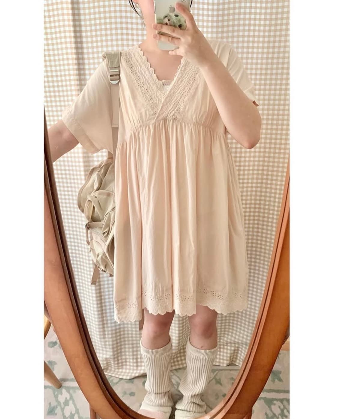 복숭아살구 레이스 원피스 상품이미지3