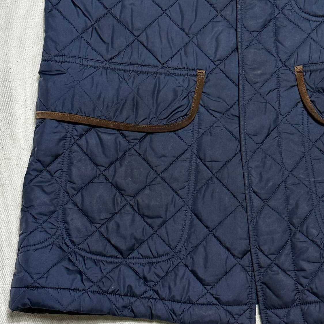 L 폴로랄프로렌 코듀로이 카라 네이비 롱 퀼팅 자켓 상품이미지7