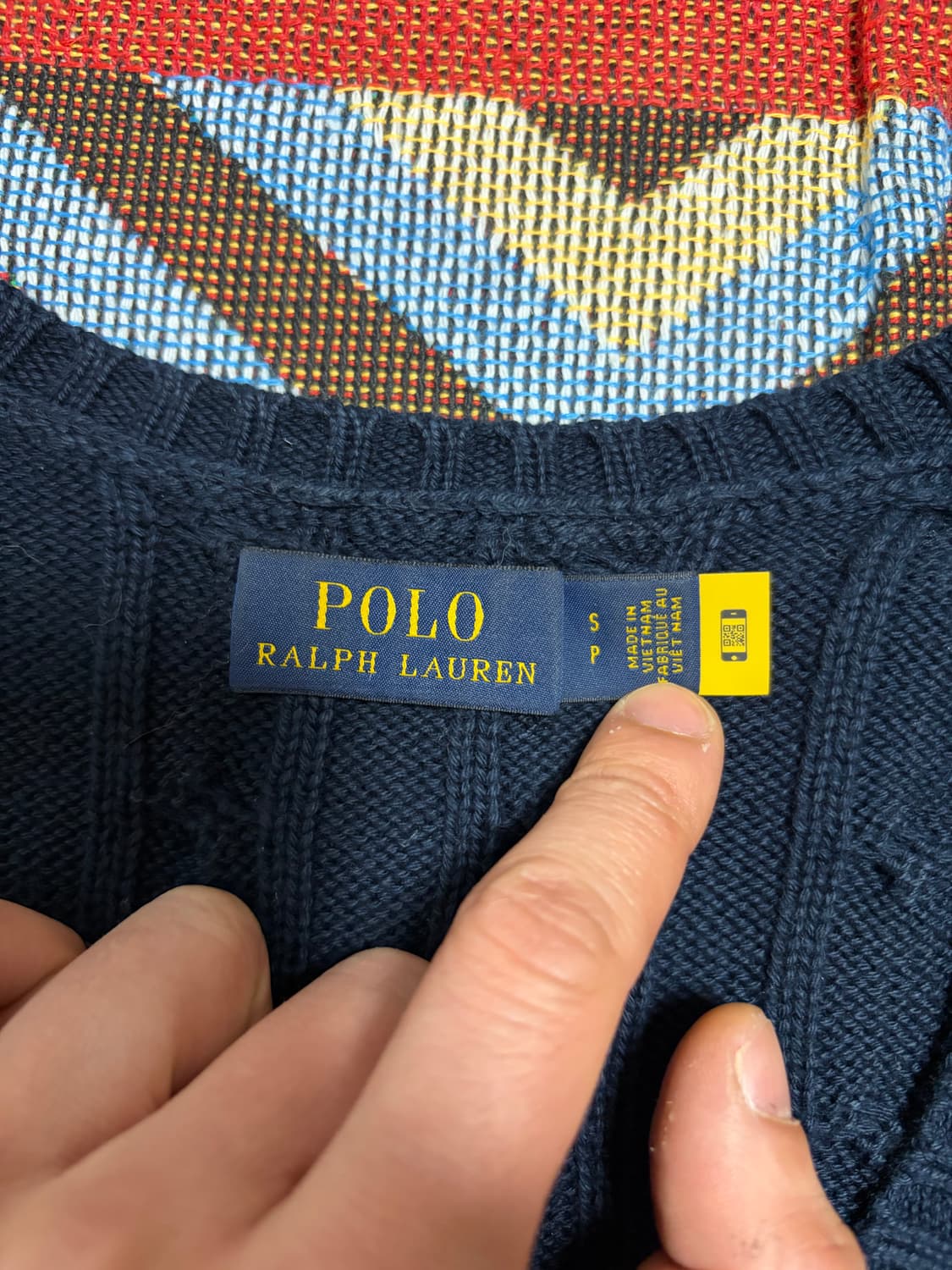 44) 폴로 랄프로렌 여성 케이블 꽈배기 브이넥 니트 네이비 상품이미지3