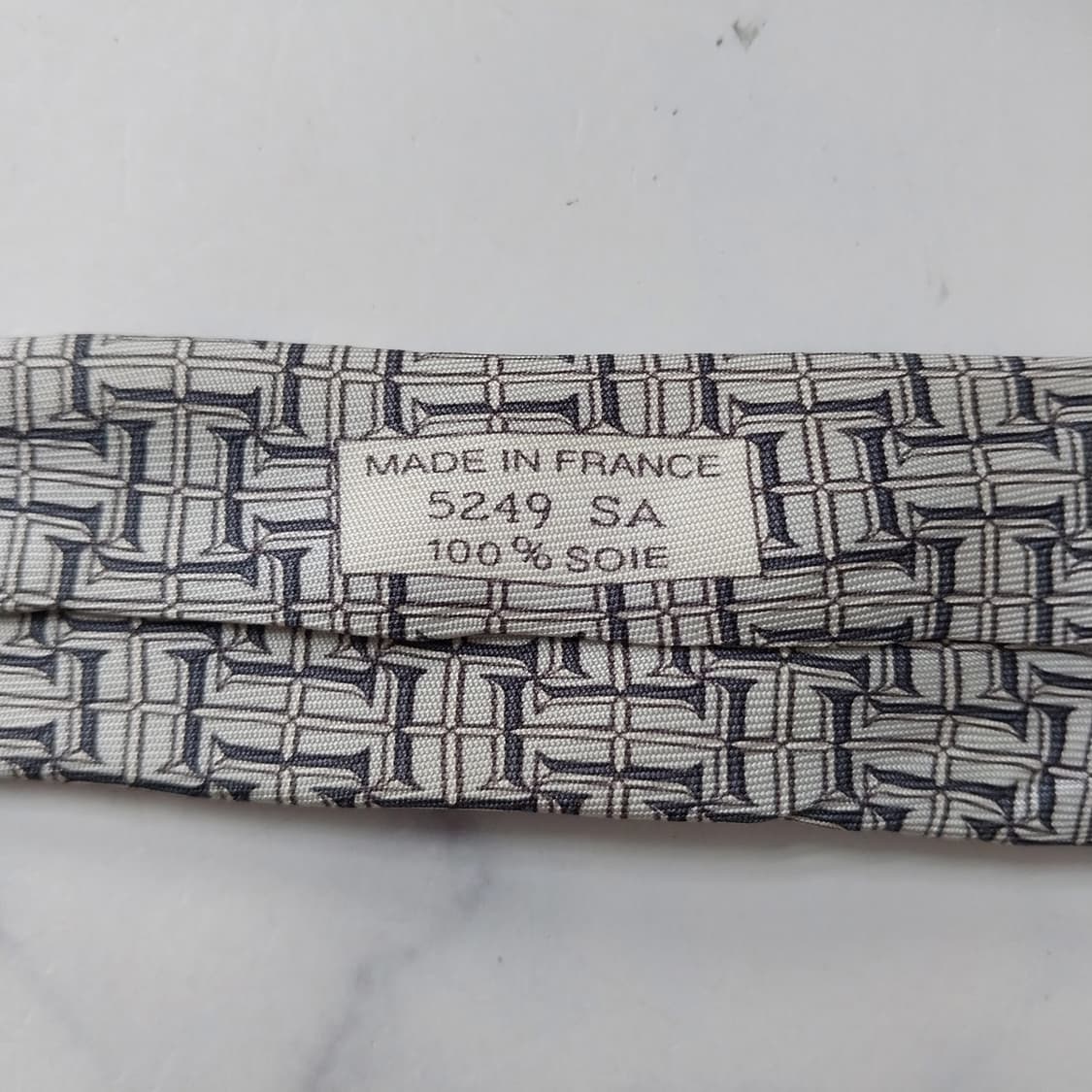 에르메스 실크 그레이 H패턴 넥타이 9.3cm B등급 k2455 상품이미지6