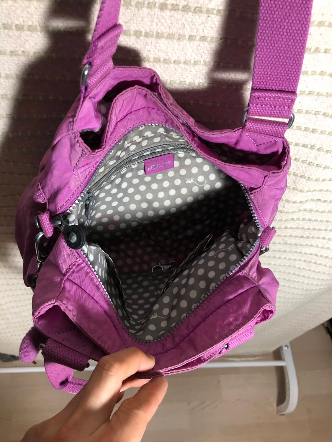 빈티지 키플링 Y2K 나일론 퍼플 숄더백 크로스백 상품이미지3