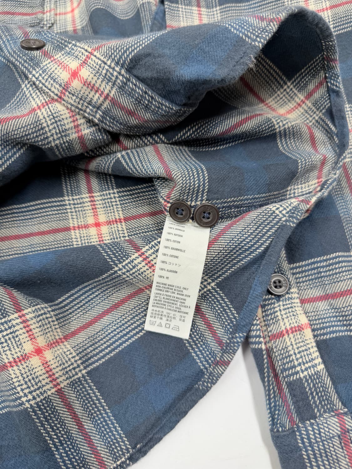 Hollister 블루 체크 플란넬 셔츠 상품이미지5