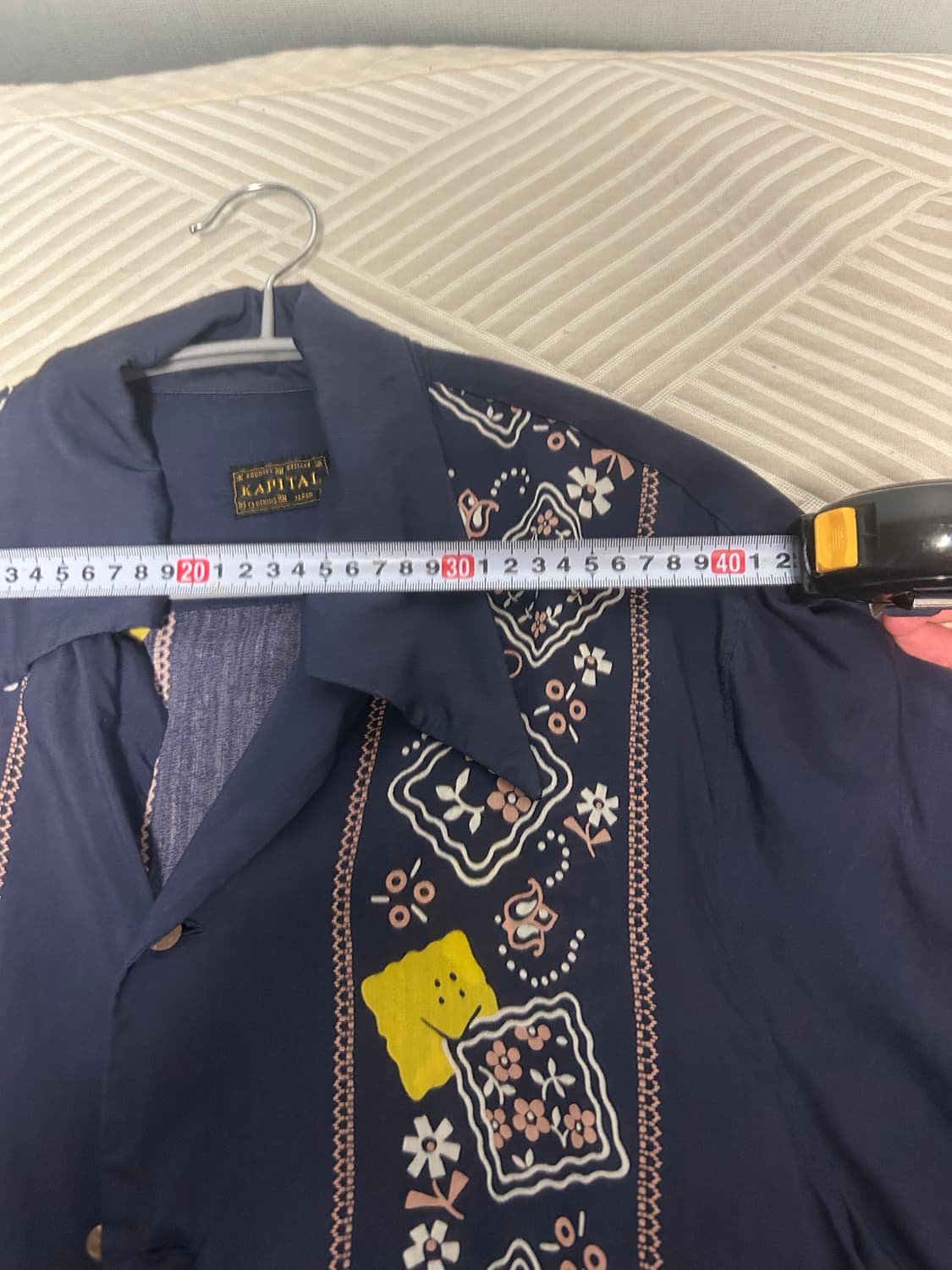 캐피탈 페이즐리 반팔 셔츠 네이비 상품이미지4