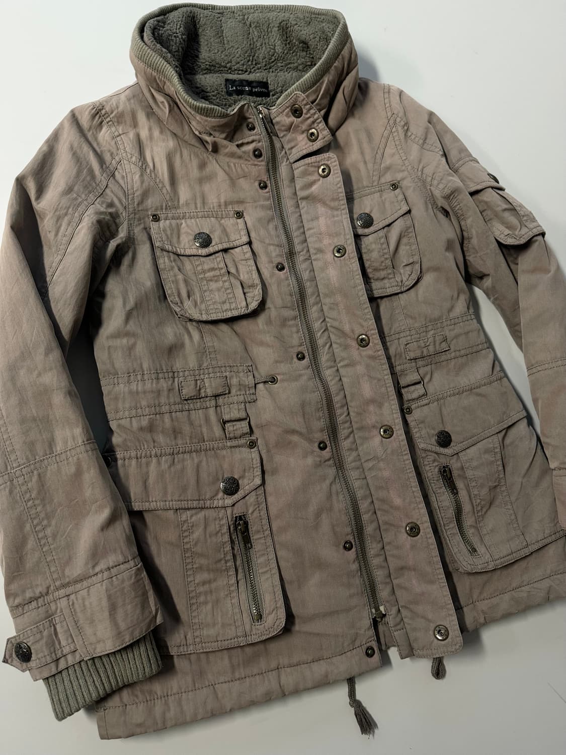 하이 넥 스트링 유틸리티 히든 후디드 자켓 상품이미지6