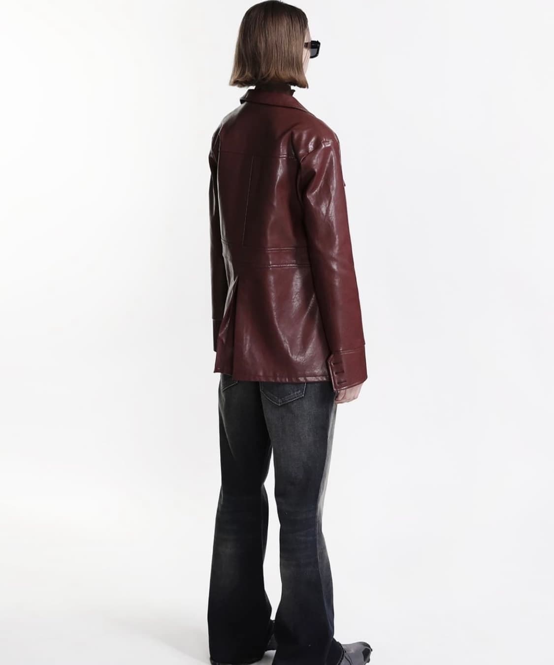 배드블러드 70s 레더자켓 버건디 상품이미지2