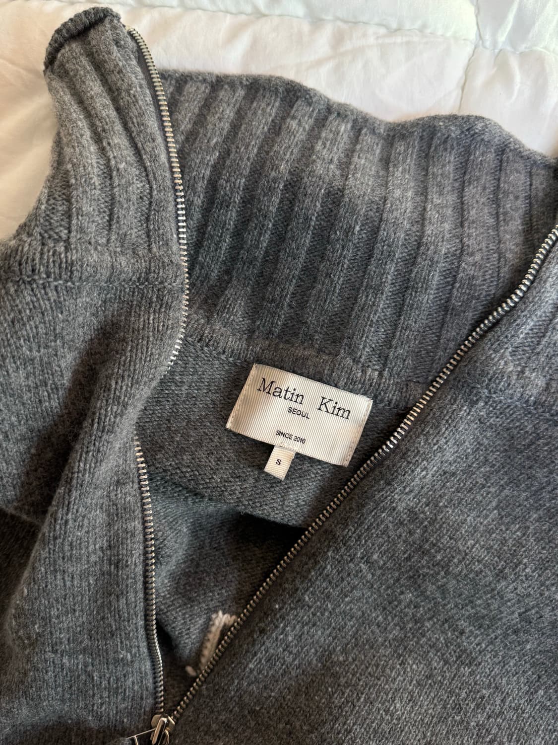 마뗑킴 스펠포인트 니트집업 S 상품이미지4