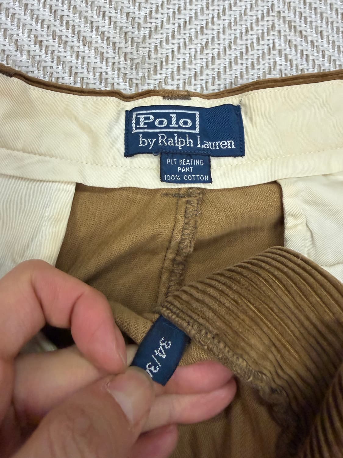 정품) 폴로랄프로렌 남성 브라운 코듀로이 바지 34 상품이미지6