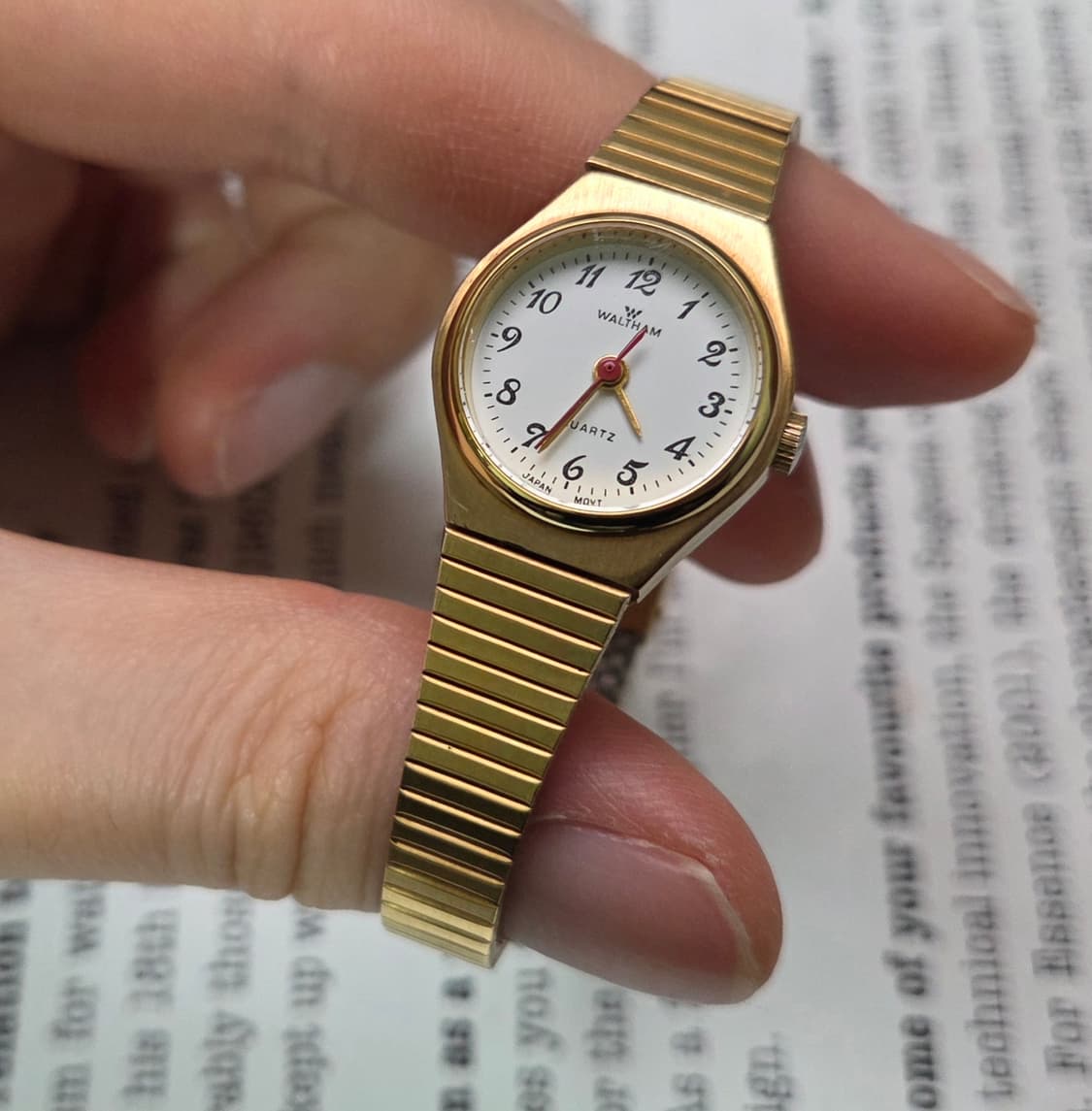 빈티지 월쌈 논데이트 쿼츠 아라빅인덱스 레드초침 여성용 상품이미지4