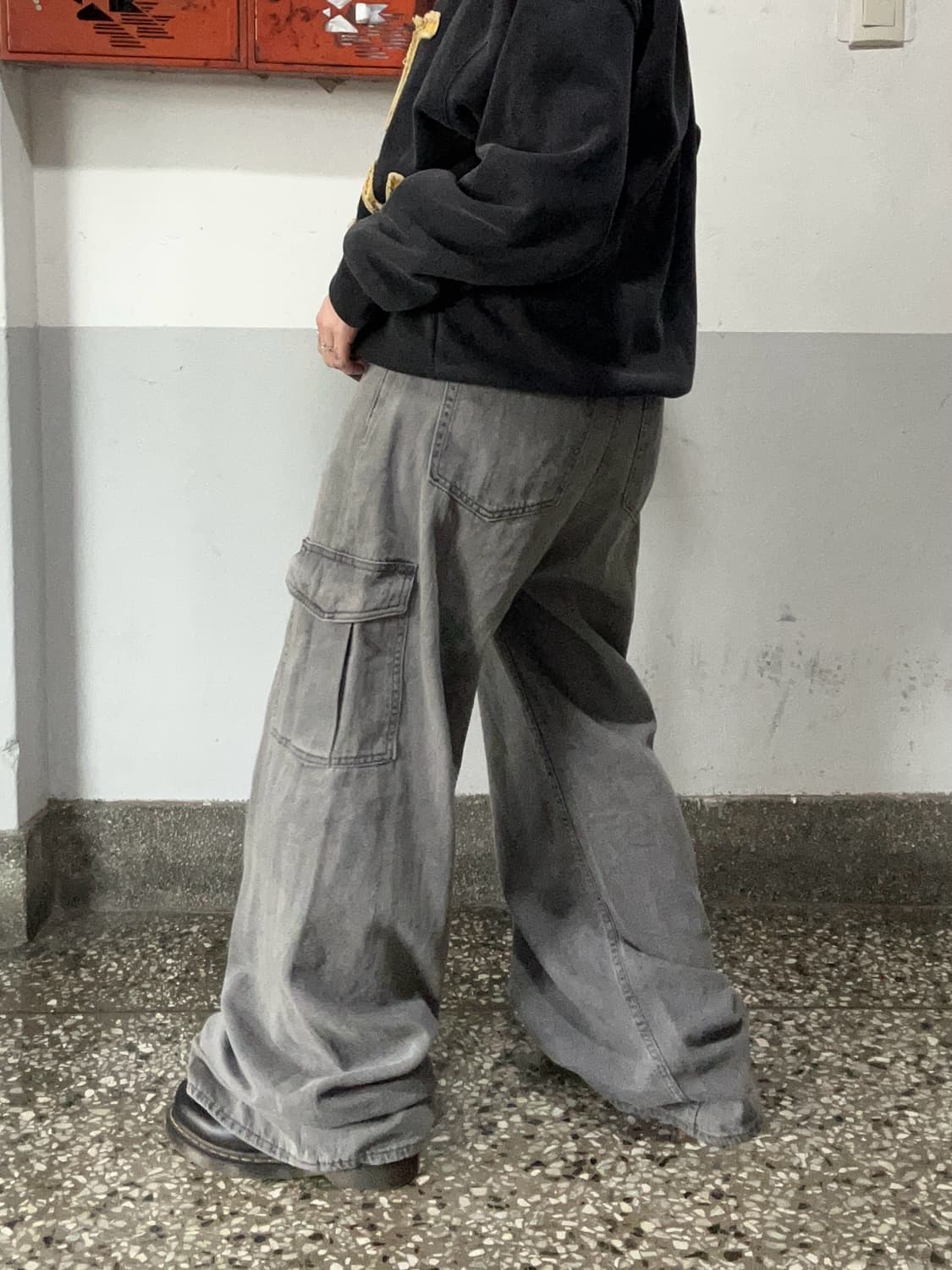 90s GAP 흑청 카고 와이드 팬츠 상품이미지2