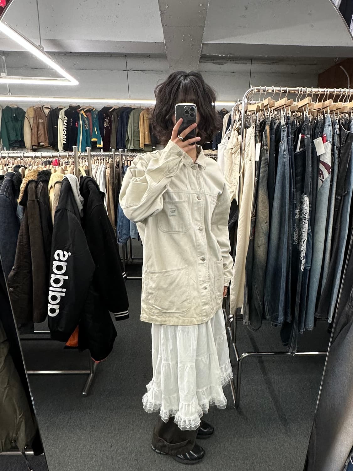 L)ELVIS 빈티지 아이보리 데님 자켓 상품이미지1