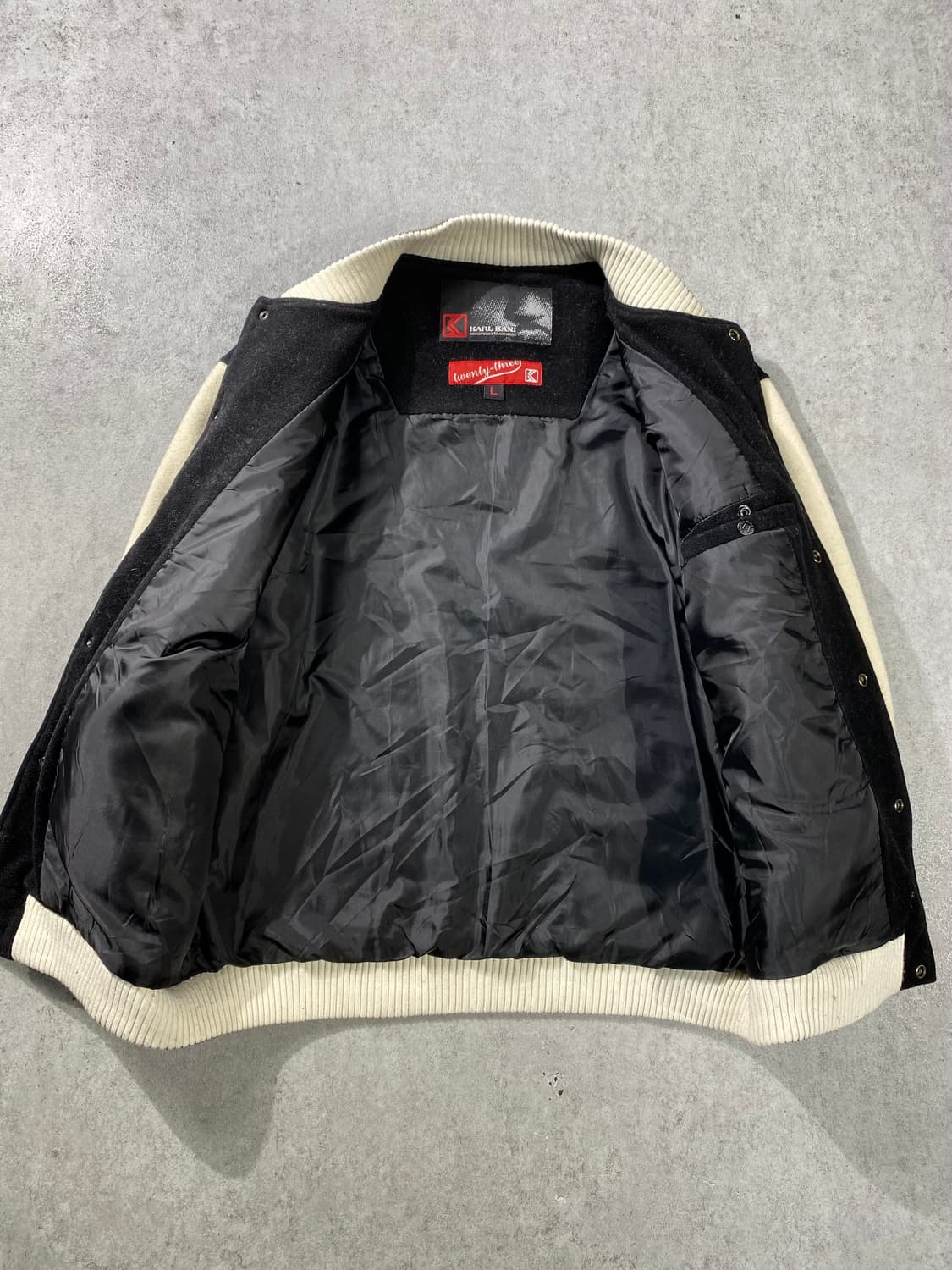 [L] 90-00s Karl Kani 칼카니 올드스쿨 울 바시티 자켓 상품이미지4