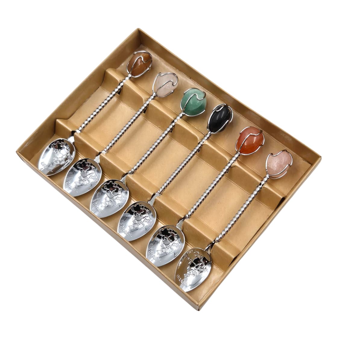 80s 브라질 천연 원석 실버 티스푼 6p세트 상품이미지1