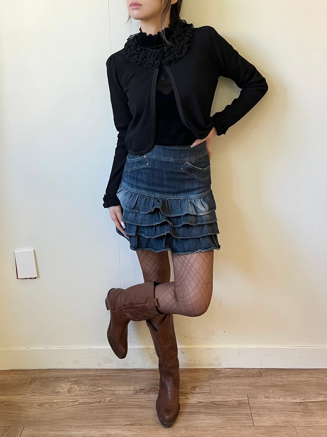 L’EST ROSE 데님 미니스커트 상품이미지5