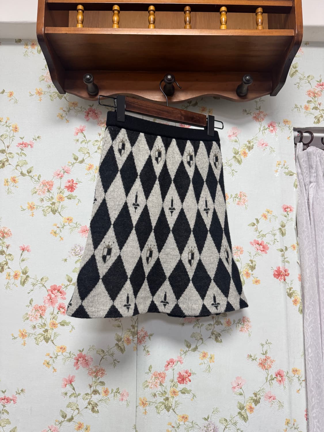 아가일 니트 스커트 상품이미지1