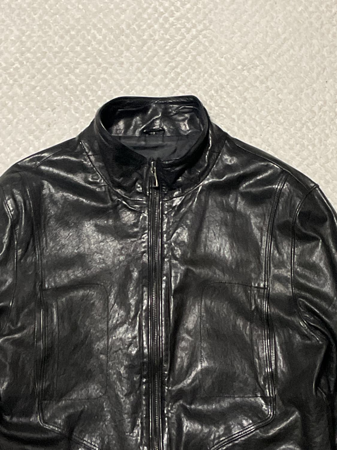 [50] 광희시장 웨스턴 무드 램스킨 양가죽 절개 레더 자켓 상품이미지5