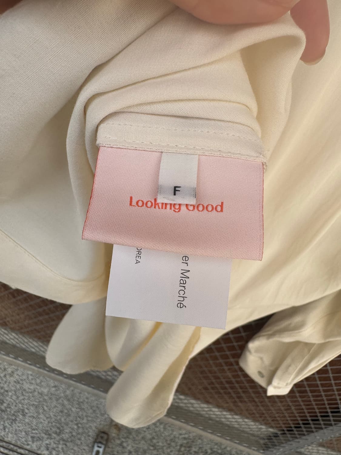 렉스핑거마르쉐 LFM 하프넥 린넨 아이보리 블라우스 셔츠 F 상품이미지6