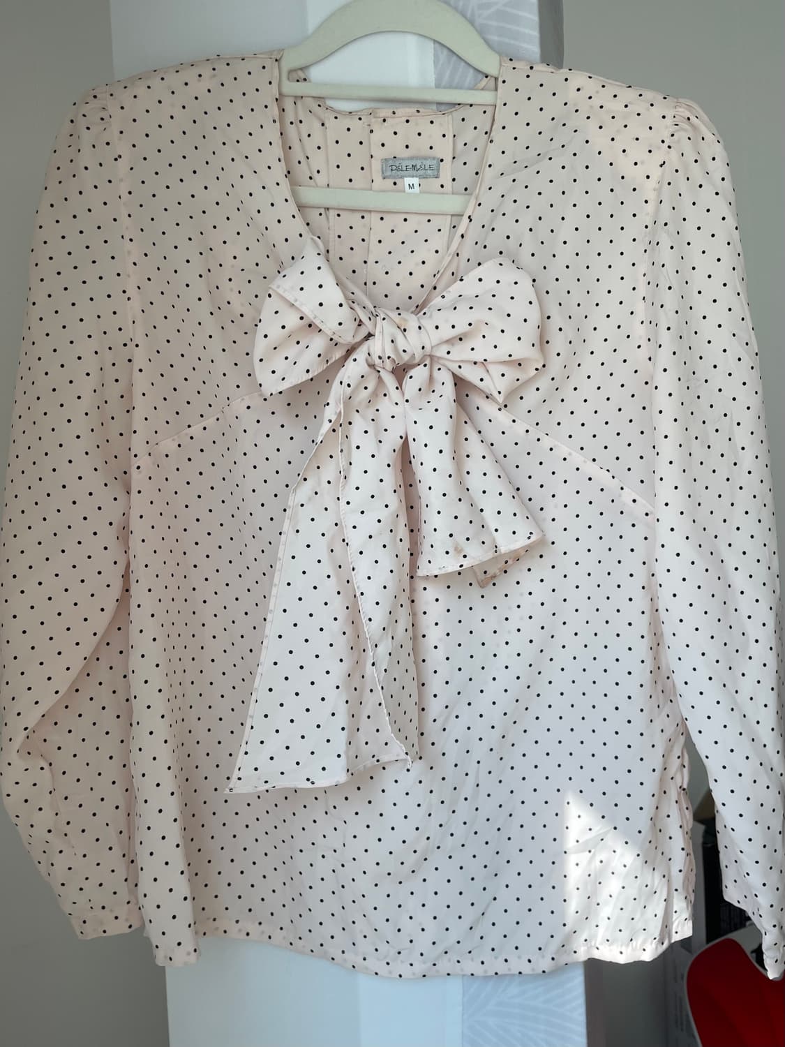 빈브로 모리걸 하객룩 라떼갸루 도트리본블라우스 상품이미지8