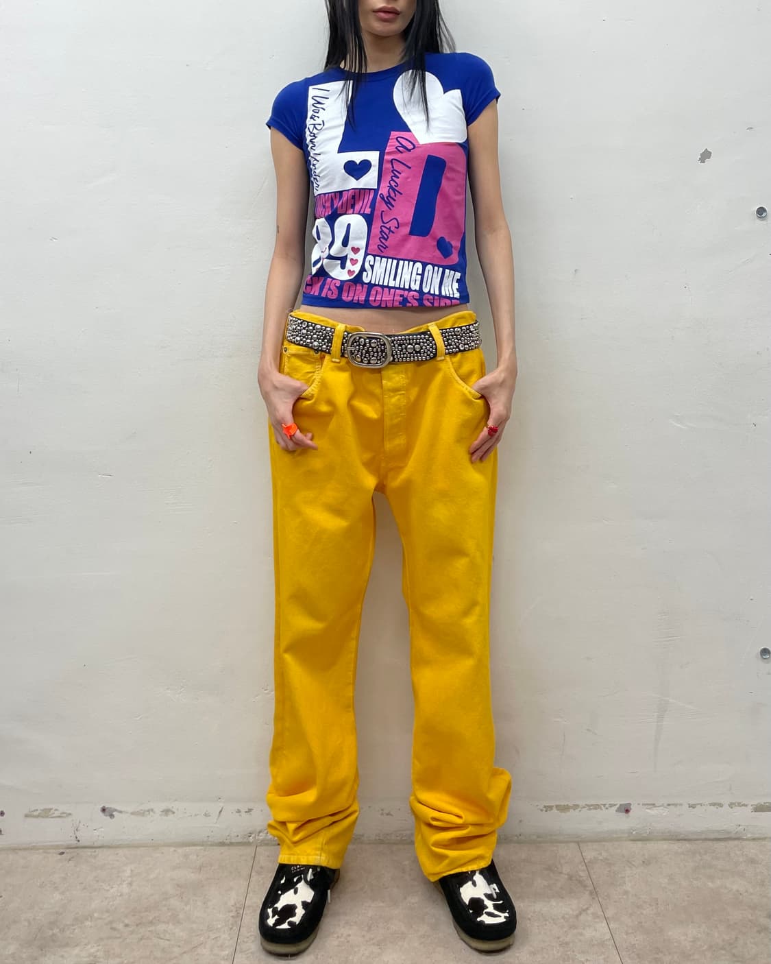 Retro Bold Lettering Blue T-Shirt  상품이미지5
