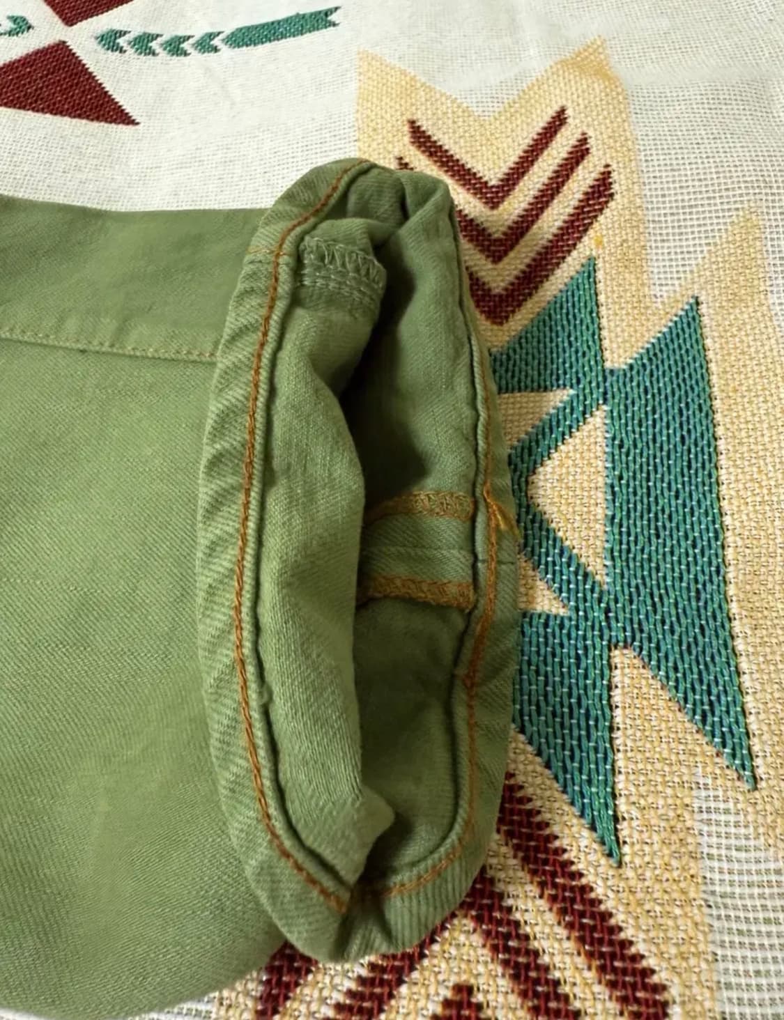 웨어하우스 더블웍스 올리브 그림 셀비지 데님 진 청바지 w30 상품이미지6