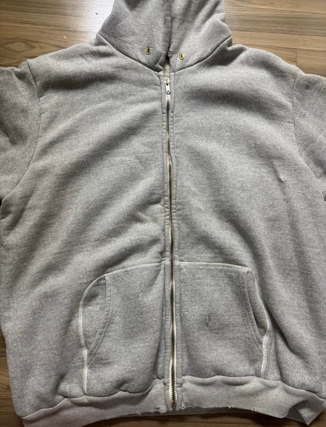 (4)24aw 아프레쎄 후드집업 그레이 상품이미지1