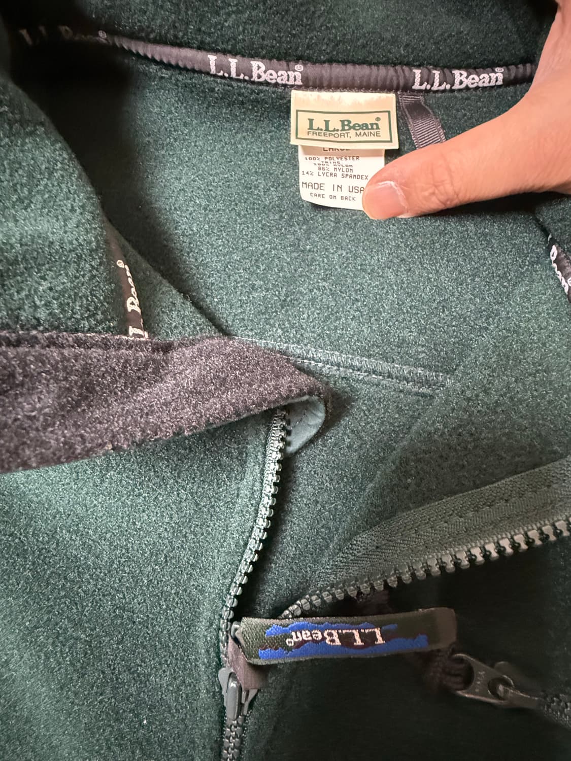 엘엘빈 헤비 플리스 풀오버 그린 90s 상품이미지5