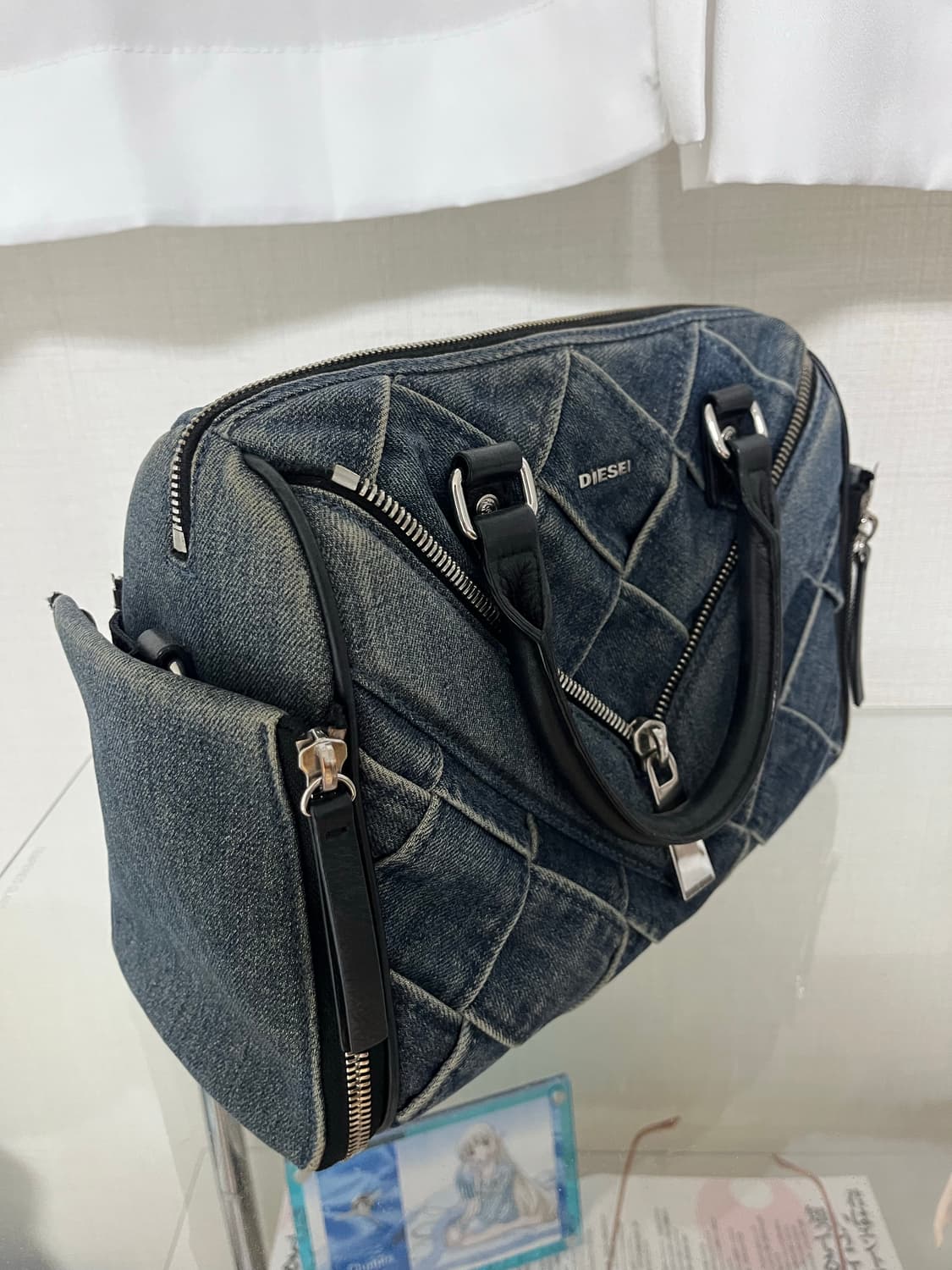 Diesel 지퍼 데님 핸드백 오네갸루 상품이미지3