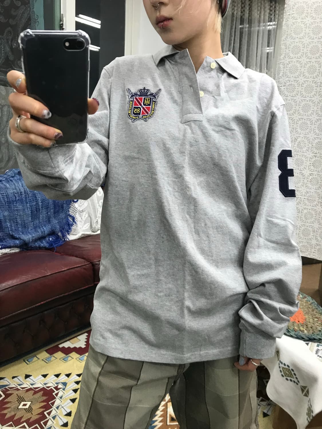 타미힐피거 패치 긴팔 카라티 (Z1052) 상품이미지2