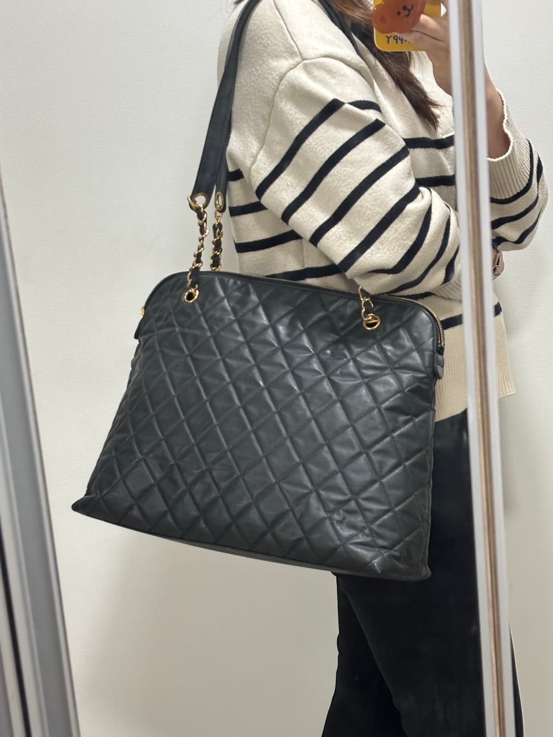 샤넬 블랙 퀼팅 체인 숄더백 상품이미지9