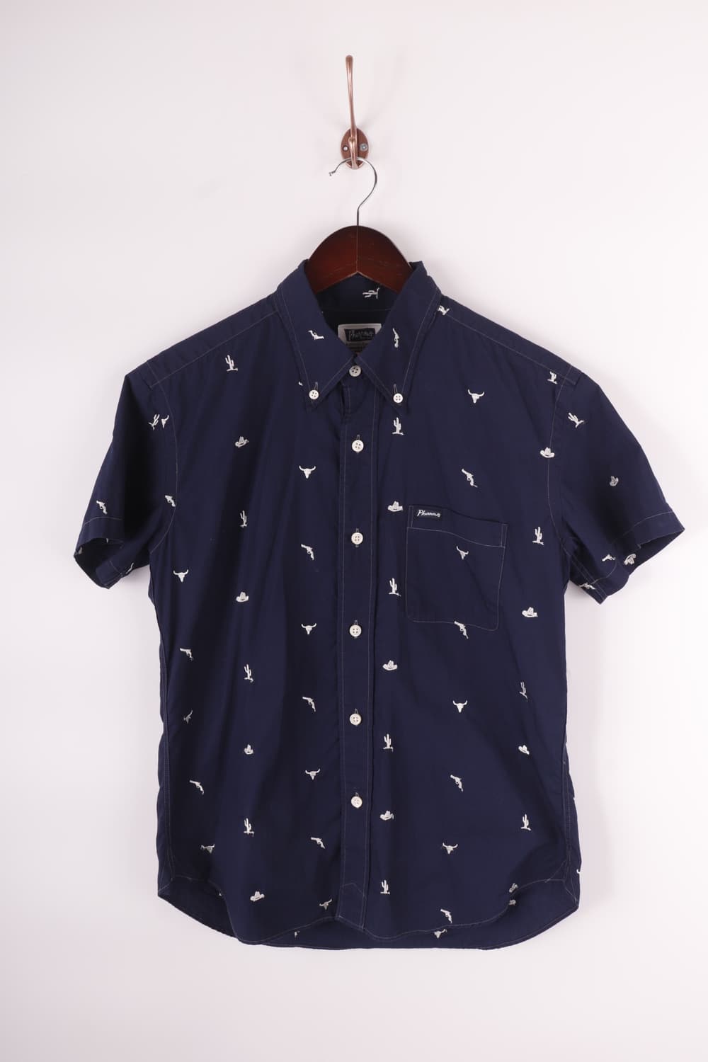 Pherrow’s pattern navy shirts 상품이미지1