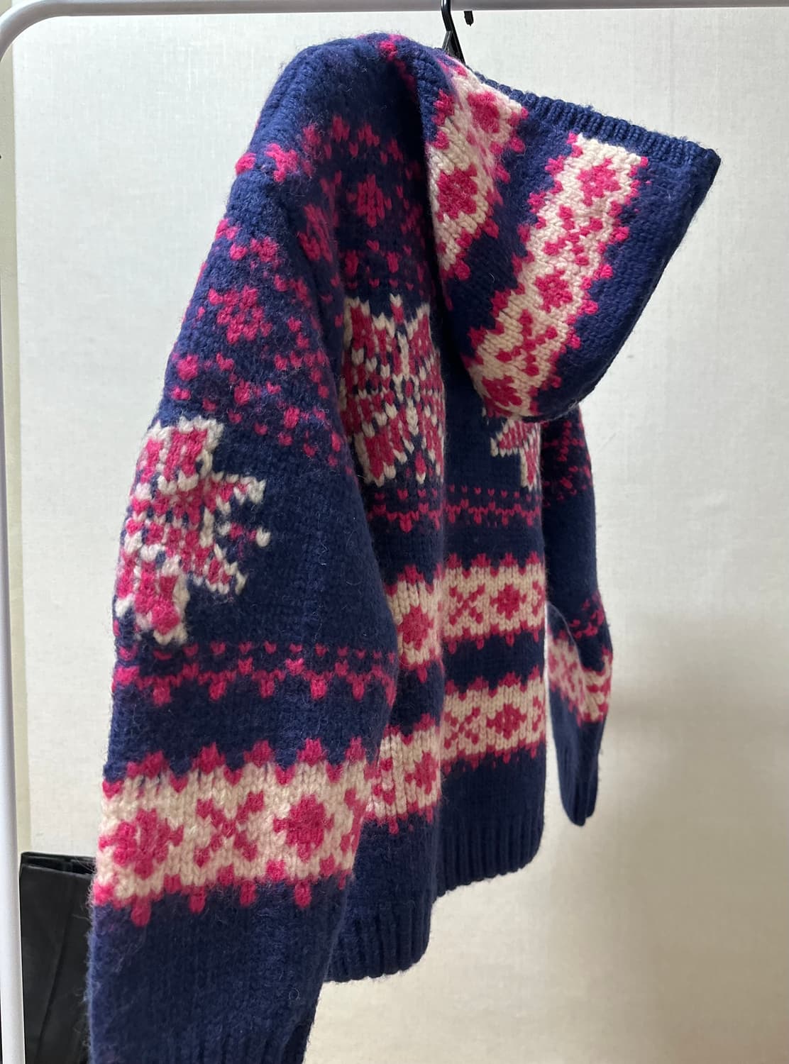 (새상품)HEEPHI 코위찬 메리노울100 노르딕 후드 가디건 상품이미지3