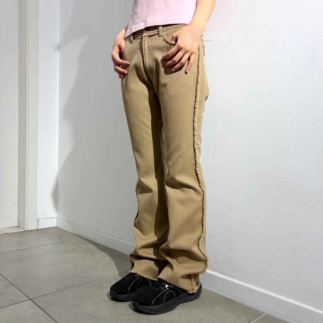 Custom culture 커스텀 컬쳐 데미지 디테일 부츠컷 팬츠 해 상품이미지1