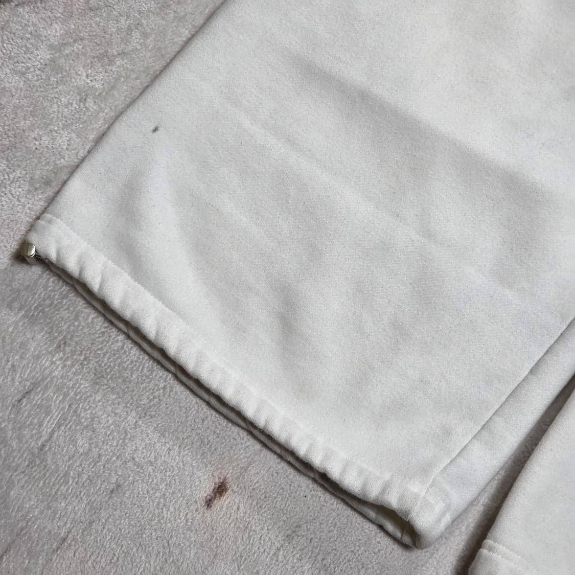 빈티지 화이트 기모 트레이닝 와이드 팬츠 상품이미지3