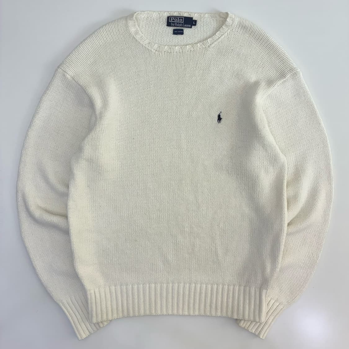 Polo  폴로 랄프로렌 자수 화이트 코튼 니트   상품이미지1